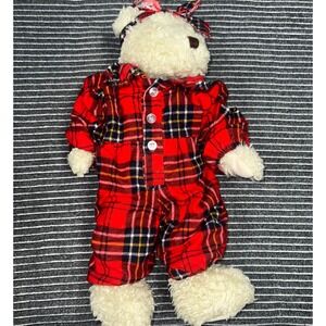 Boyds Collection T.B. Bean Series Teddy Bear Red Plaid‎ Pajamas Vintage Plush
